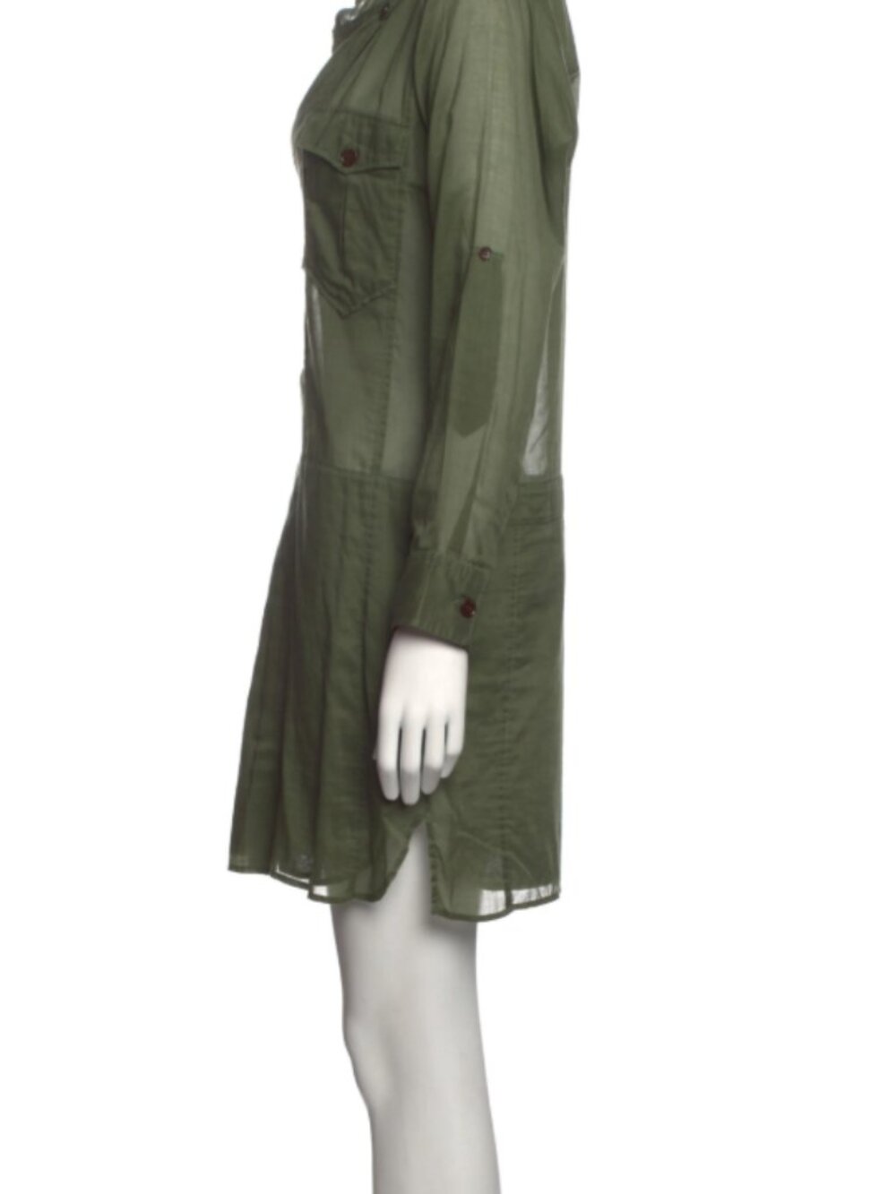 Rare Vintage Isabel Marant Green Military Cowl Dress Size XS / 4 - Picture 2 of 3